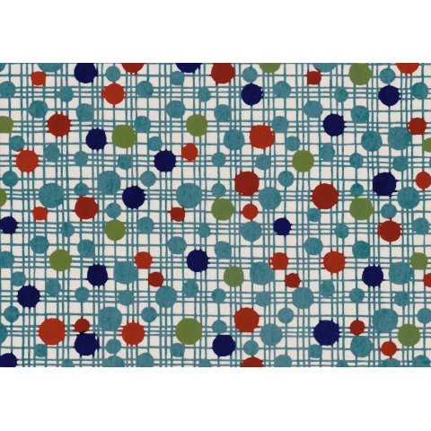 Papel japonés Katazome 60 g/m², aprox. 620 x 470, círculos/líneas cincuenta