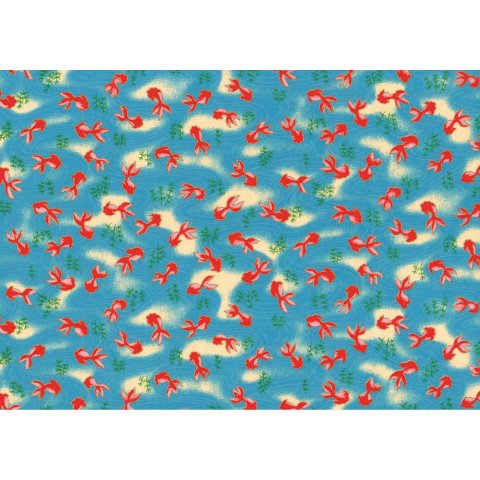 Japanese paper Chiyogami 70 g/m², 630 x 490 (SB), Goldfish