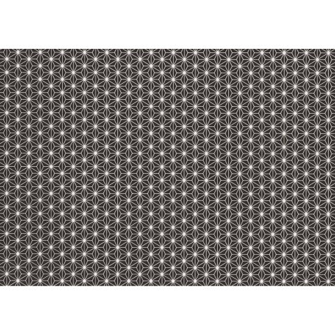 Japanpapier Chiyogami 70 g/m², 630 x 490 (SB), Kristalle schwarz/weiß