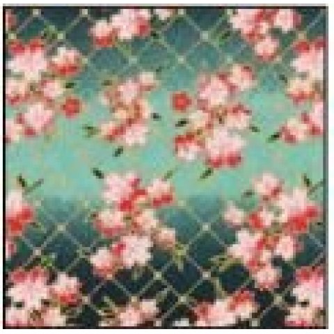 Japanpapier Chiyogami 70 g/m², 210 x 297 (BB), Gothic Lolita petrol