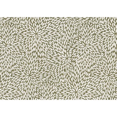 Japanpapier Chiyogami 70 g/m², 210 x 297 (BB), Reiskörner auf olivgrün