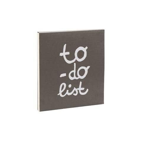 Quaderno Fabriano "da fare in lista", quadrato 140 x 140, foderato, grigio