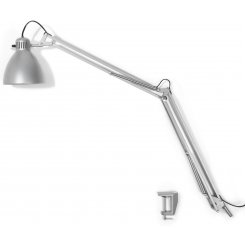 Lámpara para el puesto de trabajo Luxo L-1 para lámparas incandescentes de hasta 20 W, gris aluminio, seda mate