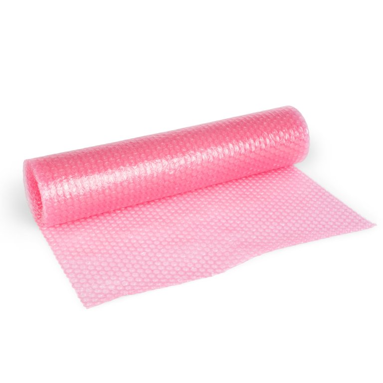 PE Luftpolsterfolie transluzent rosa