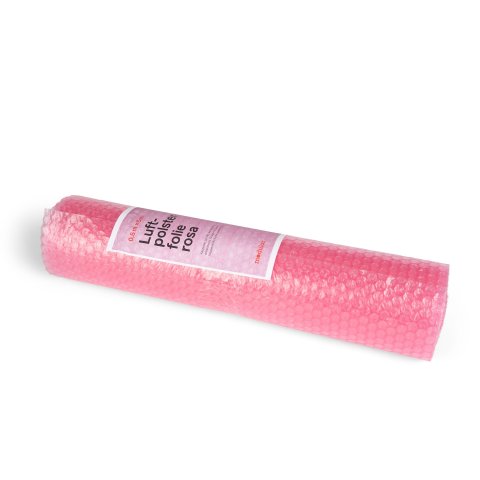 PE Luftpolsterfolie transluzent rosa b = 500 mm, 5 m, antistatisch, Kleinrolle