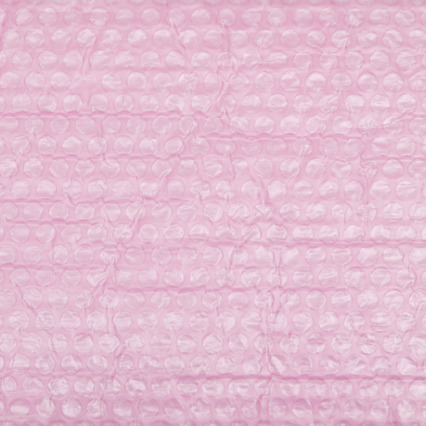 PE Luftpolsterfolie transluzent rosa b = 1500 mm, antistatisch