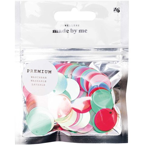 Sequin set 14 g, washable, round, colorful