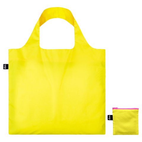 Loqi Bag neon recycled approx. 50 x 42 cm, incl. Zipperbag, yellow