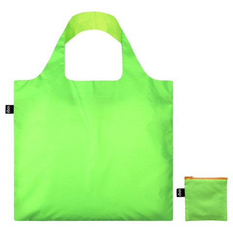 Loqi Bag neon recycled approx. 50 x 42 cm, incl. Zipperbag, green