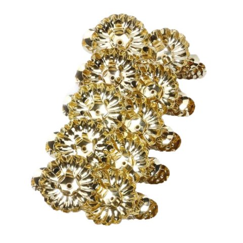 Metal candle holder 10 pcs, ø 4 cm, (candle ø 1.2 cm) with clip, gold