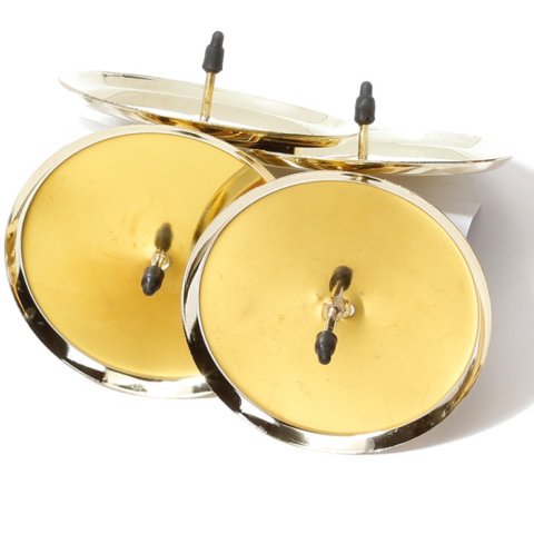 Portacandele in metallo 4 pezzi, ø 7,5 cm, con spiedino, oro