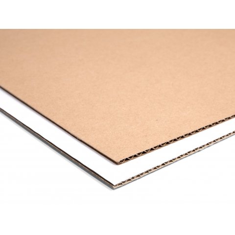 Cartón ondulado doble cara, onda B 2,5 x 1000 x 700 mm, marrón/blanco