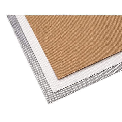 Nano-corrugated board, one-sided, sheet, coloured 500 x 700 mm, white