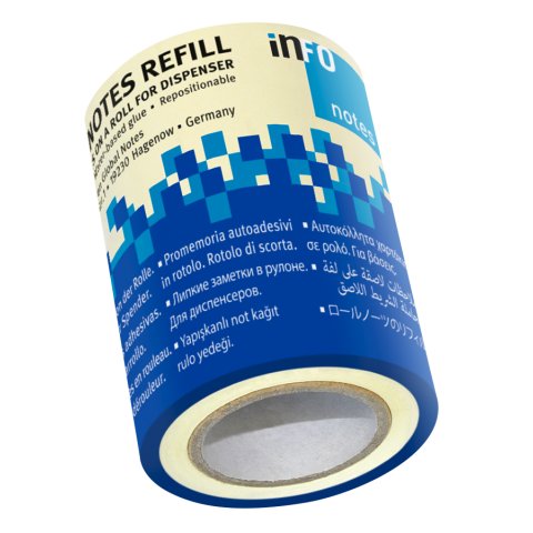 Sticky notes info Roll Notes Replacement roll 0.06 x 10 m, yellow