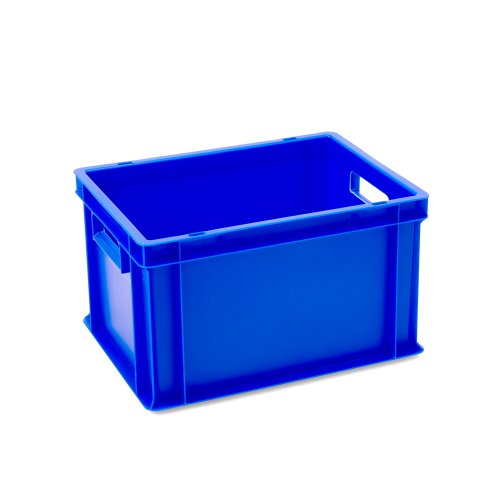 Caja apilable azul ultramar, con cerradura sin tapa, 235 x 300 x 400 mm (altura de apilado 227 mm)