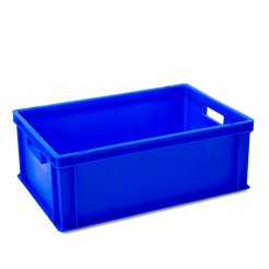 Caja apilable azul ultramar, con cerradura ohne Deckel, 220 x 400 x 600 mm (Stapelh. 209 mm)