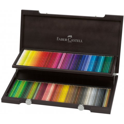 Lápiz de color Faber-Castell Polychromos, set de 120 Set de 120 en estuche de madera color wengué