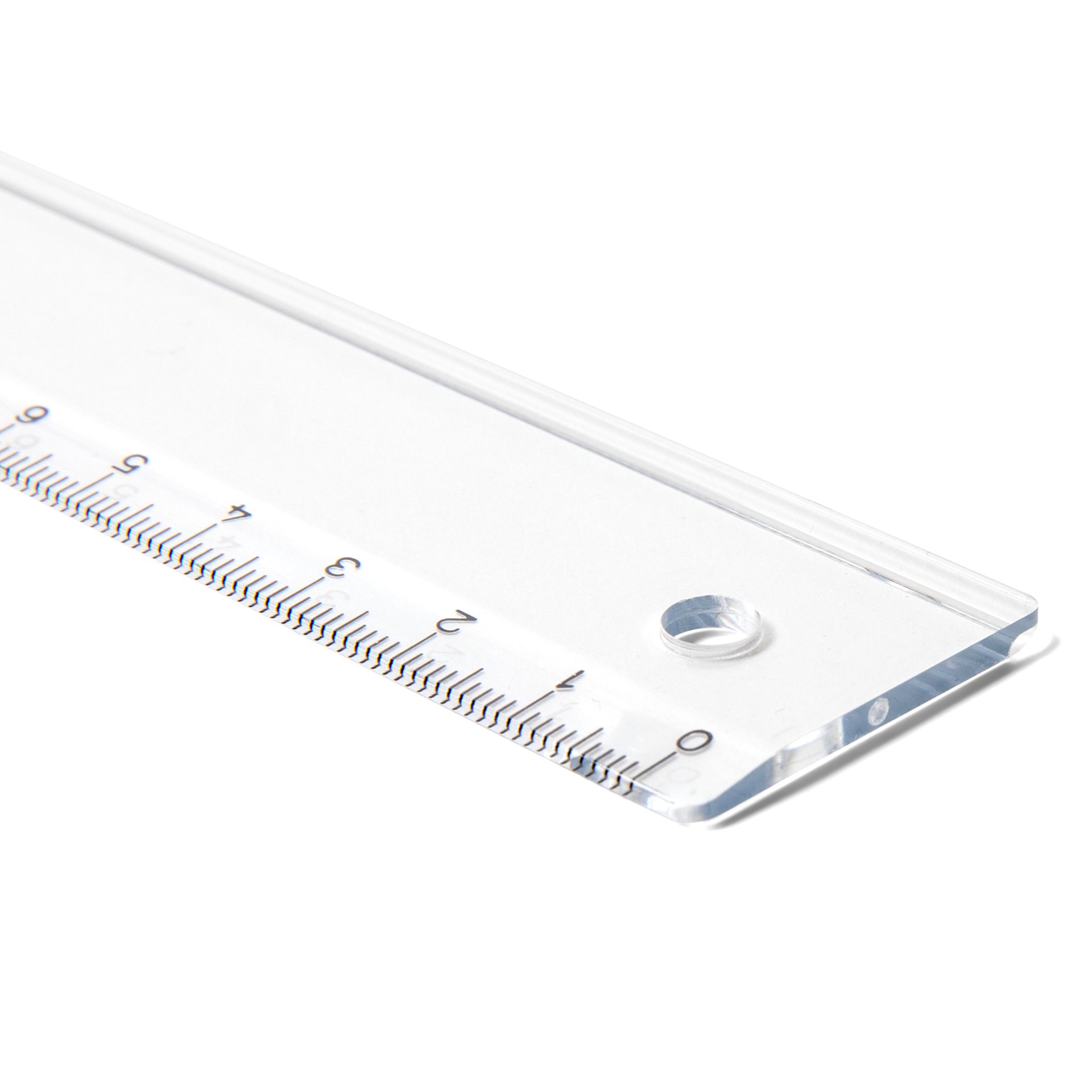 Escuadra Geométrica Rumold 1058 - Triángulo 45° Transparente 32.5 Cm - Con Escala Y Mango Desmontable