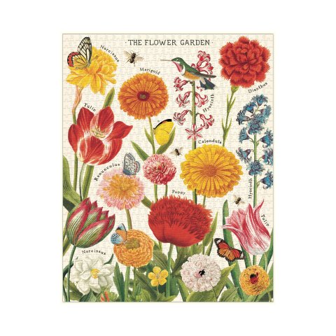 Puzzle Cavallini 55 x 70 cm, 1000 pezzi, giardino fiorito