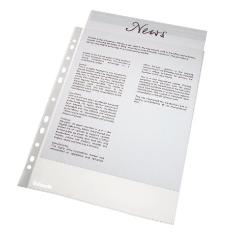 Esselte sheet protector, polypropylene for A3, tall format, grained, 75 µ, 10pcs