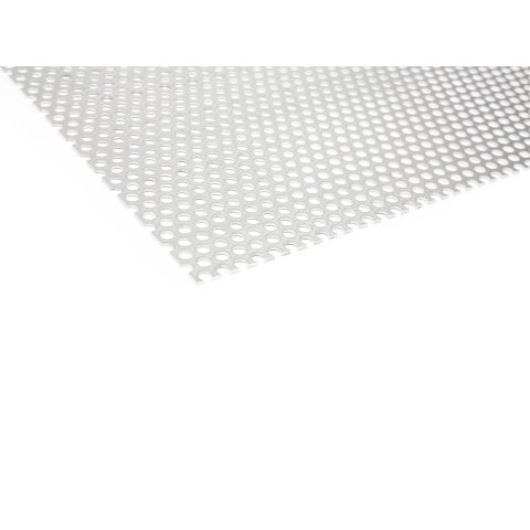 Lamiera alluminio con forature tonde non allineate (taglio disponibile) RV 4.0/6.0  th = 1.0 mm, 250 x 500 mm