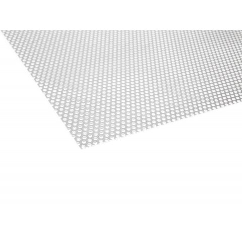 Aluminio con perforación circular a tresbolillo (corte disponibiles) RV 3.0/5.0  th = 1.0 mm, 1000 x 2000 mm