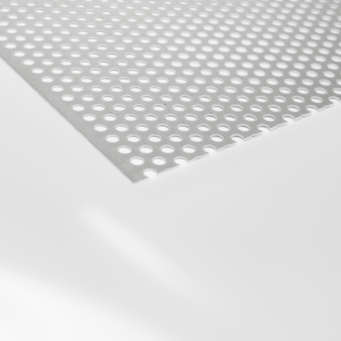 Aluminium Rundloch, versetzt (Zuschnitt möglich) RV 5,0/8,0 s = 1,0 mm, max. 1000 x max. 2000 mm