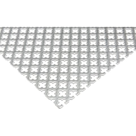 Raw steel, cross-shaped holes (custom cutting available) t=15,0/w=4,0/l=10,0  th=1,5 mm, 1000x2000 (0344934