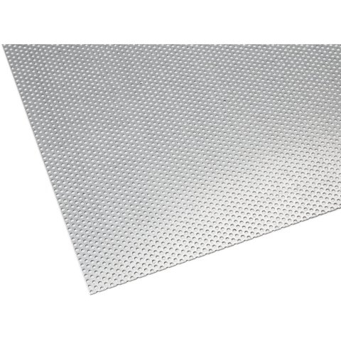 Acciaio zincato Foro tondo, sfalsato (taglio disponibile) RV 2.0/3.5  th = 1.0 mm, 1000 x 2000 mm