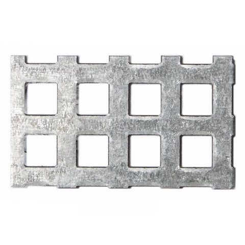 Galvanized  steel, square holes, square pitch (custom cutting available) SqS 5.0/8.0  th = 1.0 mm, 250 x 500 mm