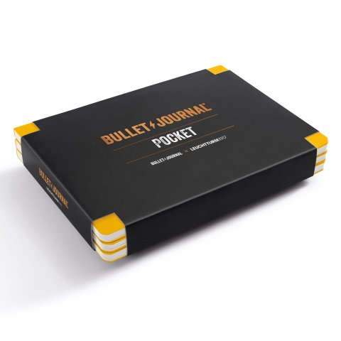 Leuchtturm Bullet Journal Pocket Set 3 St., 144 x 104, 47 Blatt, punktkariert, yellow24