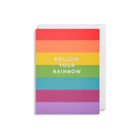 Mini greeting card Lagom Design 90 x 120 mm, Follow Your Rainbow
