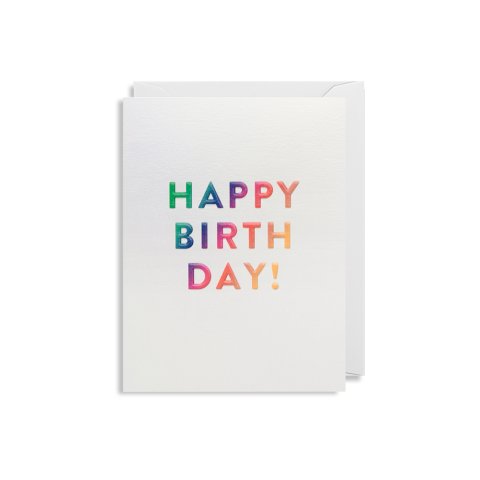 Mini greeting card Lagom Design 90 x 120 mm, Happy Birthday Rainbow