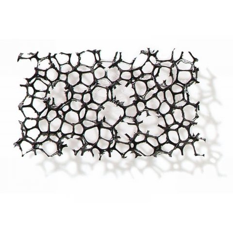 Schiuma filtrante in poliuretano (schiuma vegetale) PPI 10, a pori grossi 5,0 x 300 x 400 mm, nero