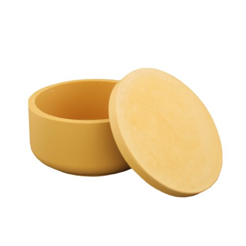 Jesmonite Silikonform Behälter Ø 9,2 cm, 5 cm hoch, rund mit Untersetzer