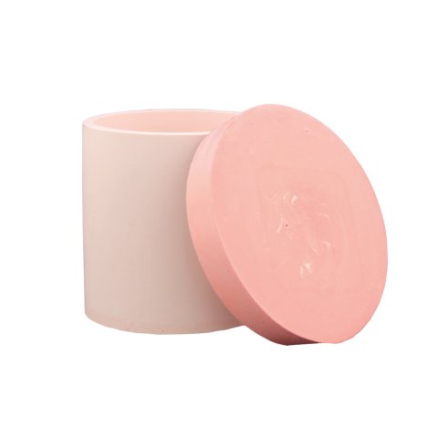 Jesmonite Silikonform Behälter Ø 8,3 cm, 8,5 cm hoch, rund mit Untersetzer