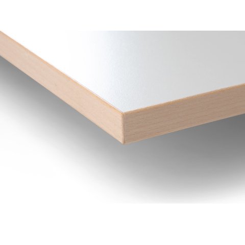 Modulor Melamin Tischplatte 19 x 900 x 1800 mm, geperlt, weiß, Kante Buche