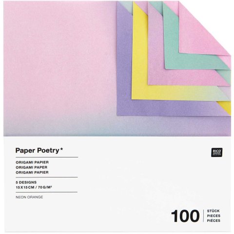 Origamipapier Farbverlauf, beidseitig bedruckt 70 g/m², 150 x 150, 100 Blatt, blurry