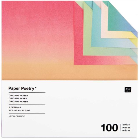 Origamipapier Farbverlauf, beidseitig bedruckt 70 g/m², 150 x 150, 100 Blatt, linear