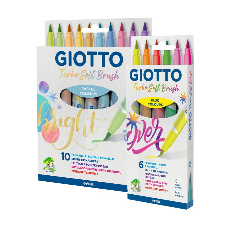 Giotto Turbo Soft Brush Markers Set - Classroom Markers - Ponto das Artes