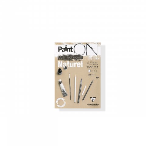 Clairefontaine Paint'ON Naturel Mixed Media pad 250 g/m², 148 x 210, DIN A5, natural, rough, 30 sh