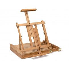 Koffer-Tischstaffelei mit Schublade, Buche