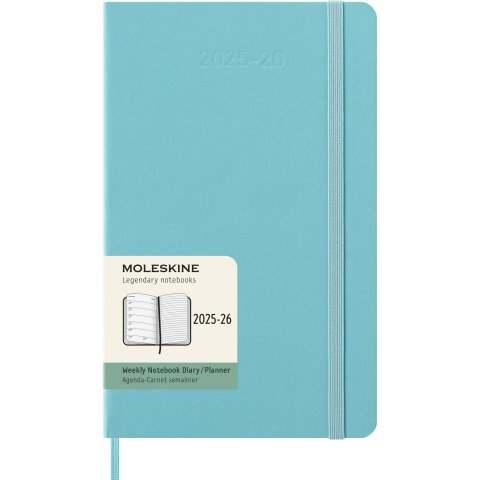 Moleskine Wochenkalender 18 Monate Weekly Notebook 2025/2026, DIN A5, Hardcover, aquamarin (6393)