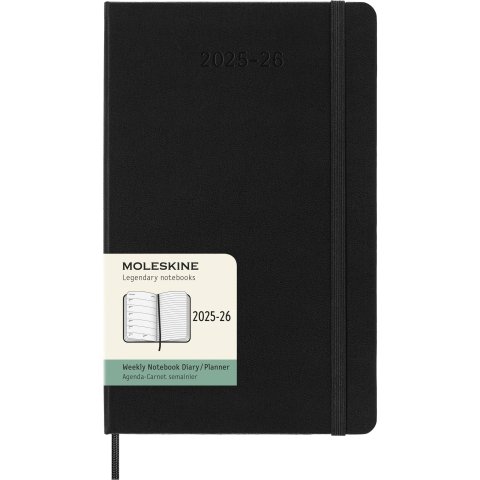 Moleskine Wochenkalender 18 Monate Weekly Notebook 2025/2026, DIN A5, Hardcover, schwarz (5396)
