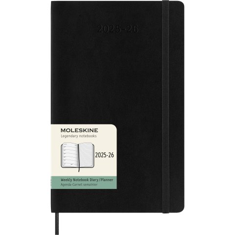 Moleskine Wochenkalender 18 Monate Weekly Notebook 2025/2026, DIN A5, Softcover, schwarz (5426)