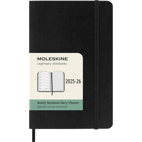 Moleskine Wochenkalender 18 Monate Weekly Notebook 2025/2026, DIN A6, Softcover, schwarz (5471)
