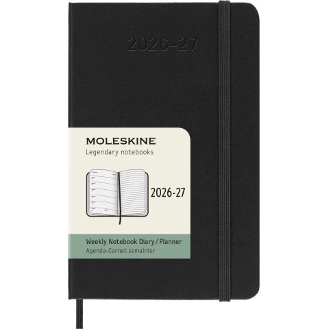 Moleskine Weekly Notebook planner, 18 months 2026/2027, DIN A6, hardcover, black (9851)