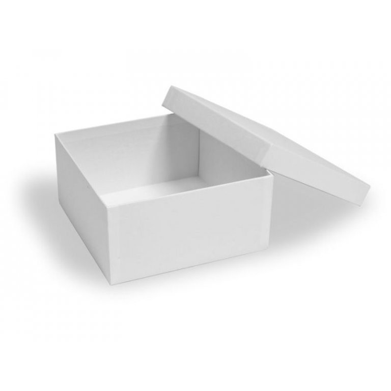 Square cardboard box raw white