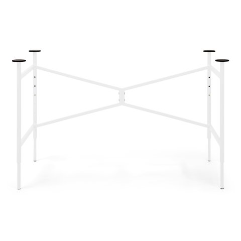 Modulor mesa marco X para niños Acero, 550 x 965 x 515-715 mm, blanco, mate