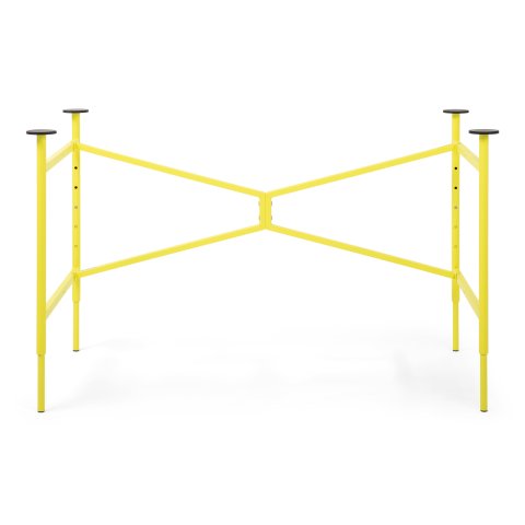 Modulor mesa marco X para niños Acero, 550 x 965 x 515-715 mm, amarillo azufre, mate